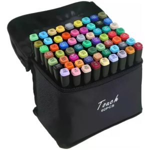 Touch Conjunto De Canetas Marcador Permanente Ponta Dupla 60 Cores